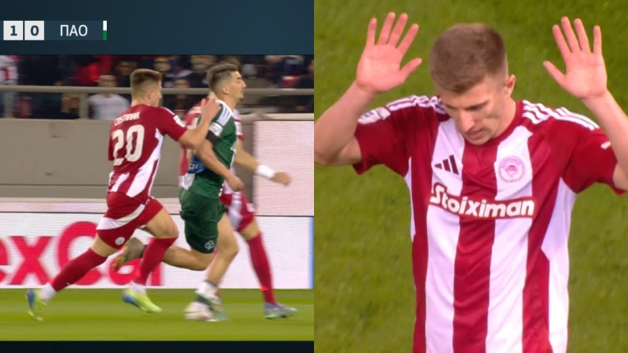 Μεγάλη συζήτηση για την κόκκινη στο Ολυμπιακός – Παναθηναϊκός: «Συγγνώμη» ζητούσε ο Κοστίνια, αποχωρώντας!