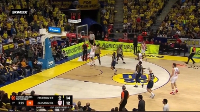 Φενέρμπαχτσε - Ολυμπιακός: Τρομερό κάρφωμα του Παπανικολάου - Έκανε poster τον Τζεκίρι! (video)