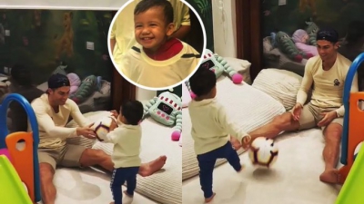 Ο Ρονάλντο μαθαίνει στον γιό του τον πανηγυρισμό «SIUUU» και ξεκαρδίζονται στα γέλια! (video)