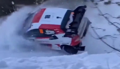 WRC, Ράλλυ Σουηδίας: Η… κατρακύλα του Κατσούτα στο χιόνι (video)