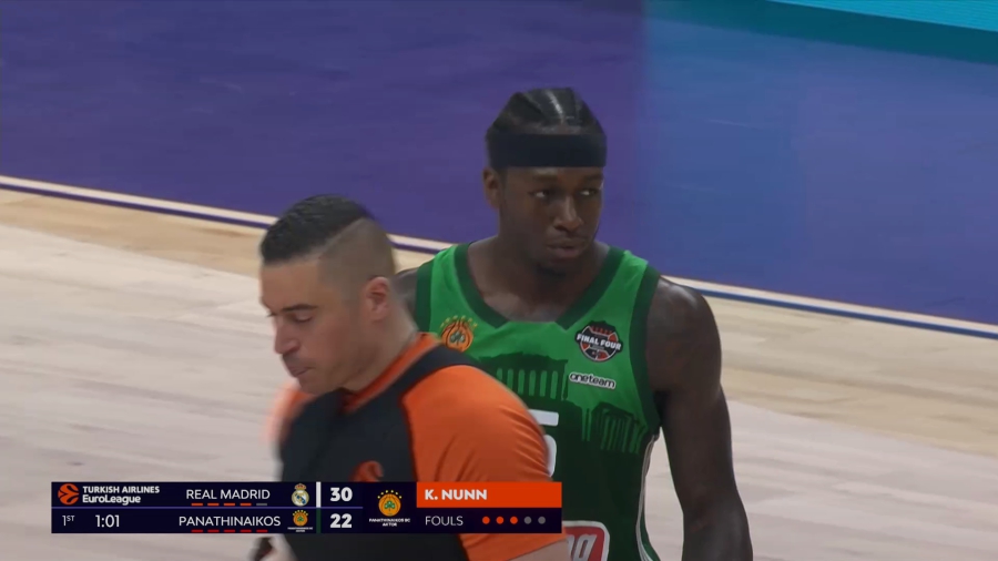 Πρόβλημα για τον Παναθηναϊκό: Τρία φάουλ ο Ναν, πριν το τέλος της πρώτης περιόδου!