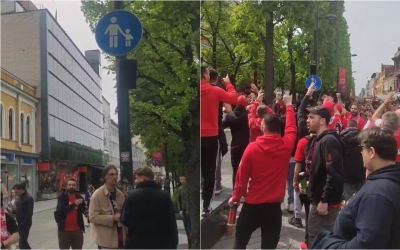 Στα μεγάφωνα του Κάουνας έπαιξε ο ύμνος του Ολυμπιακού! (video)