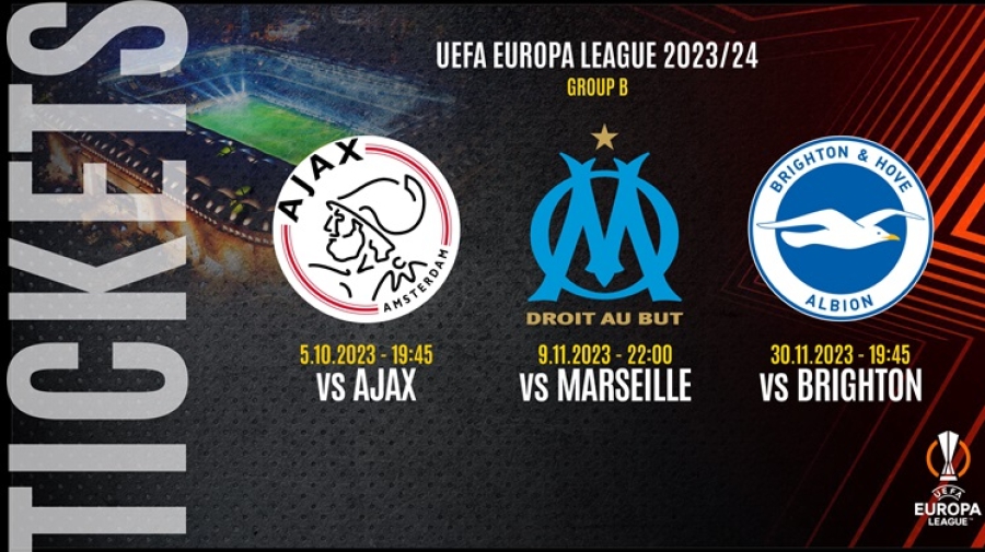 Κυκλοφόρησαν τα εισιτήρια για τα εντός της ΑΕΚ με Άγιαξ, Μαρσέιγ και Μπράιτον!