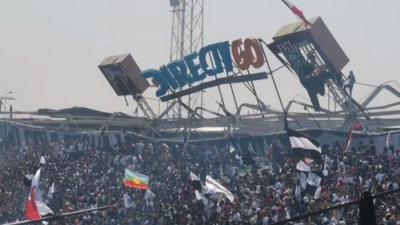 Σοκαριστικές στιγμές: Κατέρρευσε κερκίδα στο Μονουμεντάλ! (video)