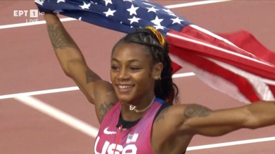 Η Ρίτσαρντσον με ρεκόρ 10.65 στα 100μ. γίνεται «χρυσή» παγκόσμια πρωταθλήτρια (video)