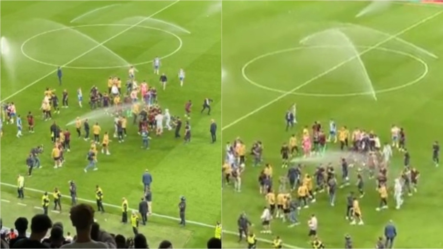 Η Εσπανιόλ ενεργοποίησε το αυτόματο πότισμα για να διακόψει τους πανηγυρισμούς της Μπαρτσελόνα! (vid)