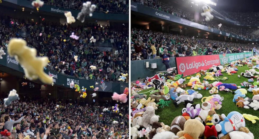 La Liga: Οι οπαδοί της Μπέτις γέμισαν τον αγωνιστικό χώρο με αρκουδάκια για καλό σκοπό! (video)