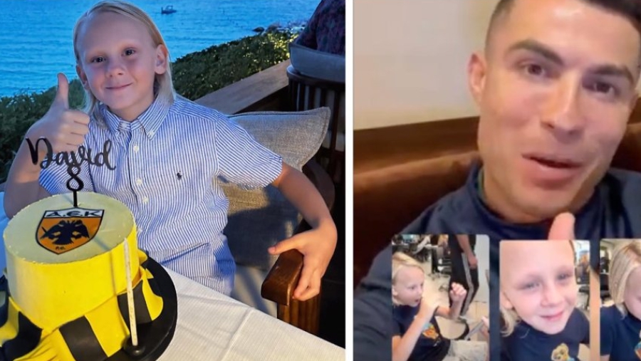 Τούρτα ΑΕΚ, ευχές από τον Κριστιάνο Ρονάλντο και αξέχαστα γενέθλια για τον γιο του Βίντα! (video)