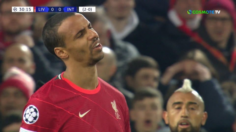 Λίβερπουλ - Ίντερ 0-0: «Τράνταξε» το οριζόντιο δοκάρι ο Μάτιπ, ελάχιστα άουτ και η κεφαλιά του Φαν Ντάικ! (video)
