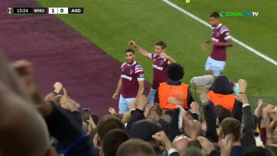 Γουέστ Χαμ - Άντερλεχτ 1-0: Εξαιρετική εκτέλεση φάουλ του Μπενραχμά (video)