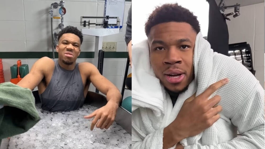 Giannis: Βυθίστηκε σε μια μπανιέρα γεμάτη παγάκια για 45 λεπτά - «Δεν νιώθω τίποτα»