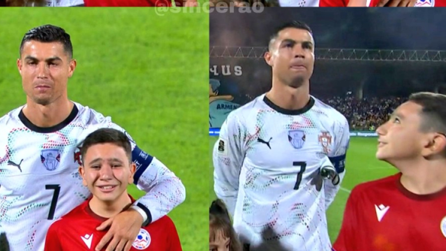 Απίστευτη στιγμή: Νεαρός ξέσπασε σε κλάματα, συνοδεύοντας τον Ρονάλντο στον αγωνιστικό χώρο!