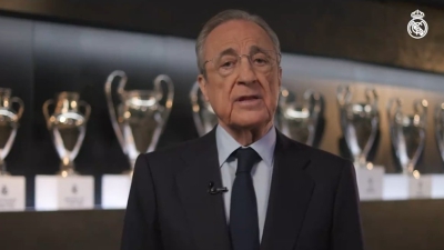 Οξύμωρο: Ο Πέρεθ μιλά για τη European Super League, μπροστά από τα τρόπαια του Champions League! (pic)