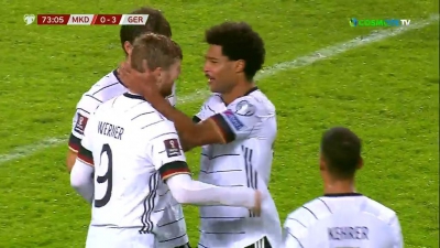 Βόρεια Μακεδονία – Γερμανία 0-3: Δύο γκολ σε τρία λεπτά ο Βέρνερ! (video)