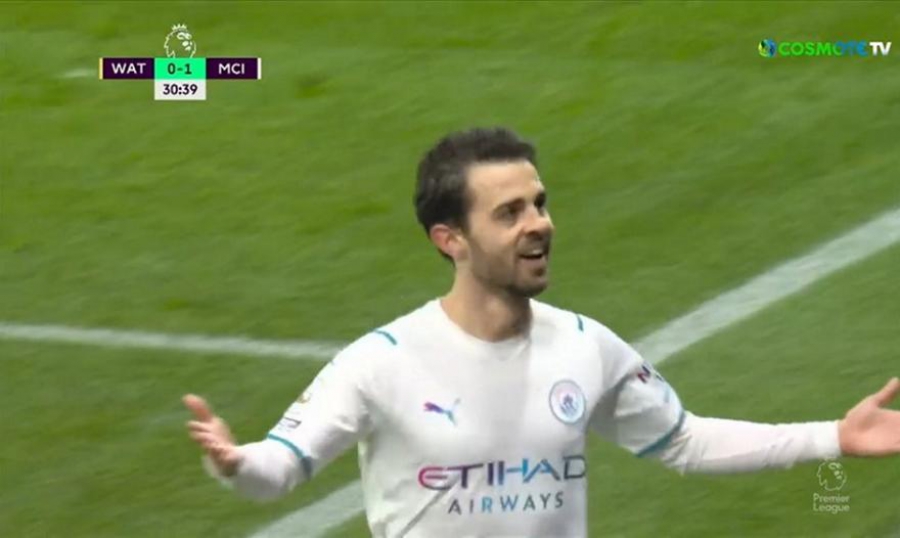 Γουότφορντ – Μάντσεστερ Σίτι 0-2: Προβάδισμα δύο τερμάτων για τους «πολίτες» (video)