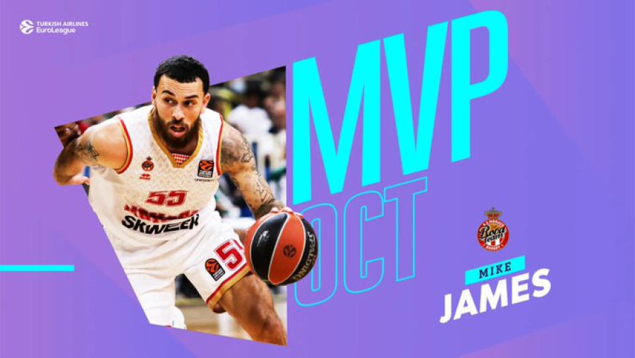 Ο Μάικ Τζέιμς MVP Οκτωβρίου στη Euroleague (video)