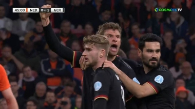Ολλανδία – Γερμανία 0-1: Προβάδισμα στις καθυστερήσεις του πρώτου ημιχρόνου για τα «πάντσερ» (video)