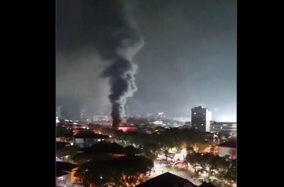 Σκηνές τρόμου μετά τον υποβιβασμό της Σάντος: Φωτιές και ασταμάτητες εκρήξεις γύρω από το γήπεδο! (video)
