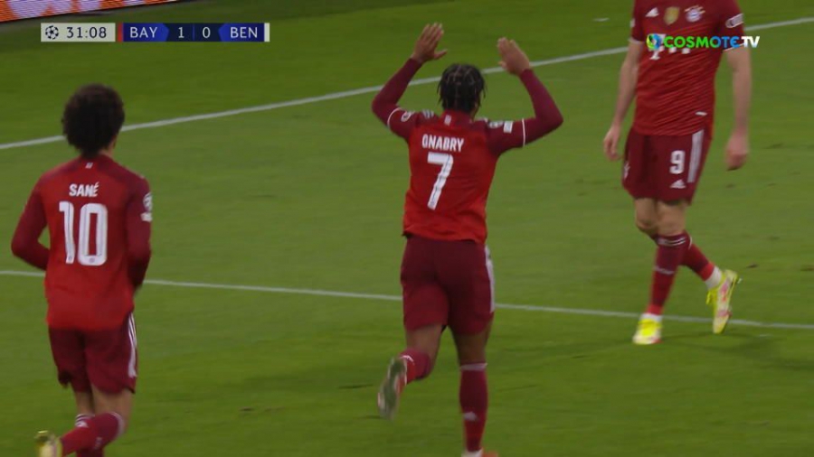 Μπάγερν Μονάχου-Μπενφίκα 2-0: Τρομερή έμπνευση του Γκνάμπρι και 2-0 οι «Βαυαροί» (video)