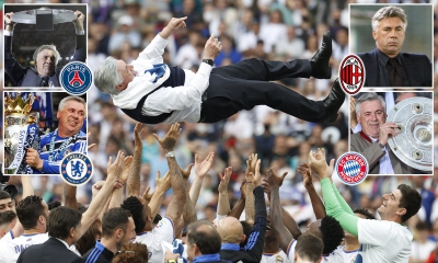 Κάρλο Αντσελότι: Ο πιο πετυχημένος «αρχιτέκτονας» πίνει… σαμπάνια από πέντε διαφορετικά κύπελλα!