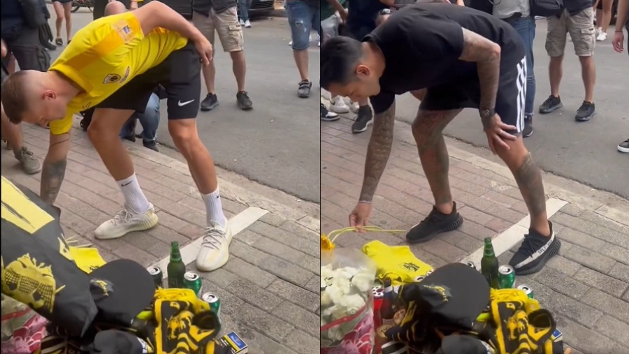 ΑΕΚ: Γαλανόπουλος, Αραούχο, Τσούμπερ και Σιμάνσκι στο σημείο της τραγωδίας στη Νέα Φιλαδέλφεια