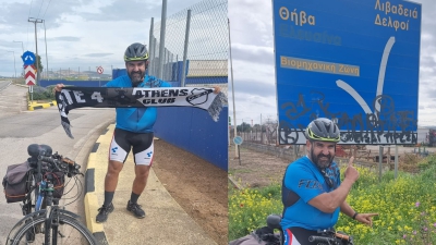 «Θεούλης» έκανε το Αθήνα - Λιβαδειά με ποδήλατο για χάρη του ΟΦΗ!