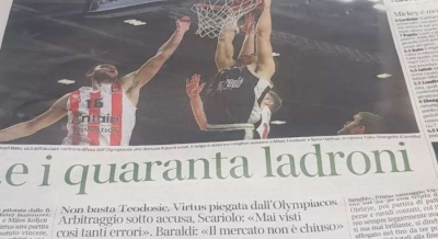 Corriere di Bologna για το Βίρτους-Ολυμπιακός: «Ο Αλί Μπαμπά και οι 40 Κλέφτες»