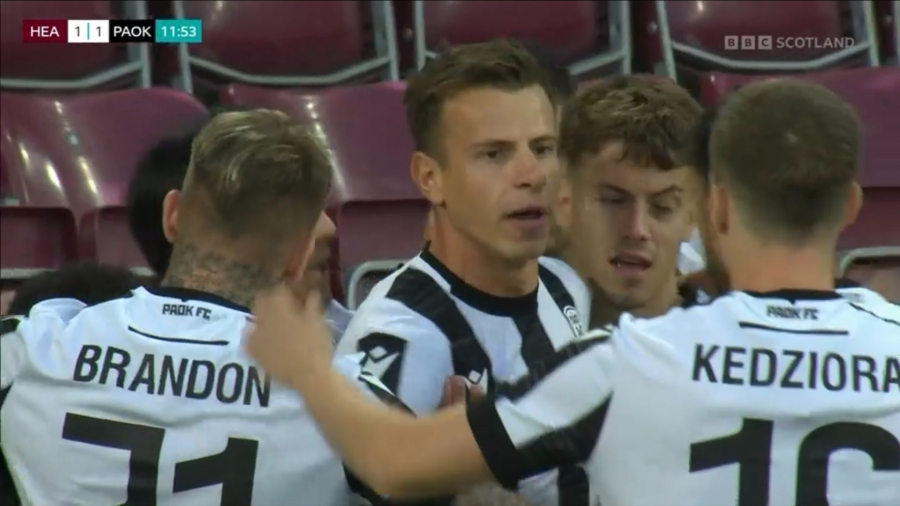 Χαρτς – ΠΑΟΚ 1-1: Σάνκλαντ και Σβαμπ από τα «11» βήματα σκοράρουν από νωρίς (video)