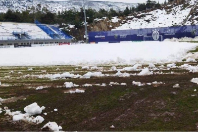 Super League: Αναβολή στο Κηφισιά - ΑΕΚ Β' λόγω χιονιού στον αγωνιστικό χώρο