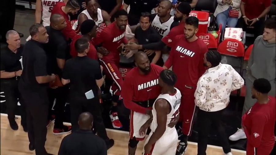 ΝΒΑ: Πανικός στον πάγκο των Χιτ, Μπάτλερ και Χάσλεμ λίγο έλειψε να πιαστούν στα χέρια! (video)