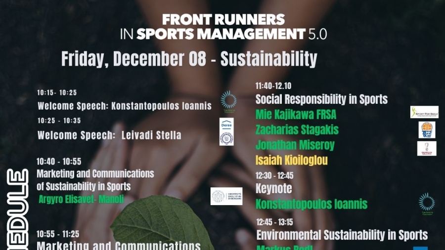 Πάνω από 60 κορυφαίοι ομιλητές στο Front Runners in Sports Management 5.0 στις 7-9 Δεκεμβρίου