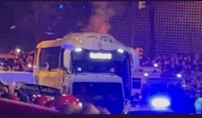 Αθλέτικ Μπιλμπάο – Ρεάλ Μαδρίτης: Οπαδοί πέταξαν αντικείμενα και έσπασαν τα τζάμια του λεωφορείου των Μαδριλένων (video)