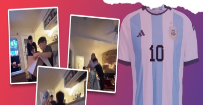 Μικρός φίλος του Μέσι τρελαίνεται μόλις παίρνει για δώρο Χριστουγέννων τη φανέλα του! (video)