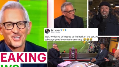 Λίνεκερ και Σίρερ έβαλαν τα γέλια υπό τους ήχους ταινίας πορνό στο στούντιο του BBC! (video)