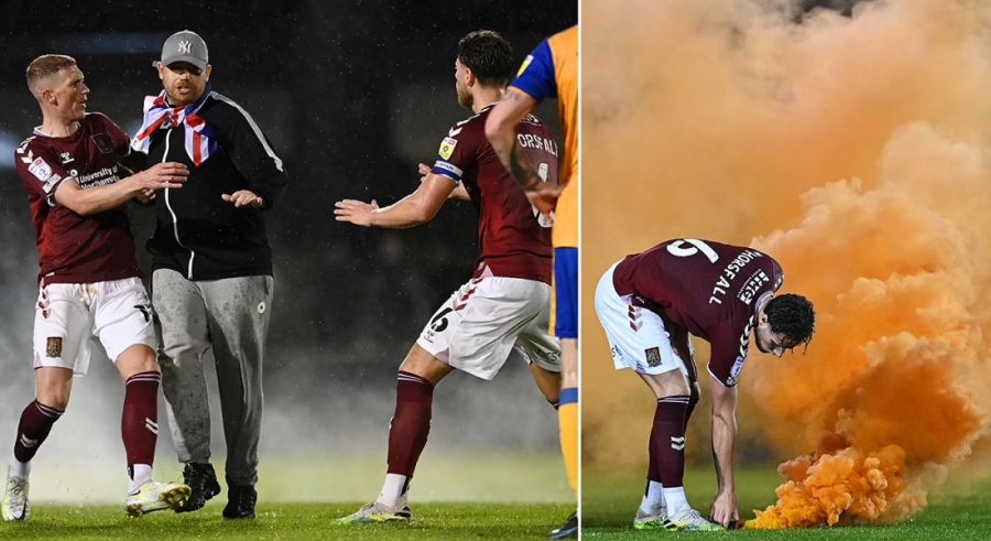 Πρωτόγνωρο σκηνικό στην Αγγλία με εισβολή οπαδών στο Νορθάμπτον - Μάνσφιλντ! (video)