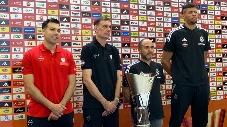 To BN Sports στη συνέντευξη Τύπου Ολυμπιακού και Ρεάλ Μαδρίτης για τον τελικό της EuroLeague