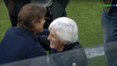 Παναθηναϊκός - ΑΕΚ: Ένθερμος εναγκαλισμός Γιοβάνοβιτς - Αλμέιδα πριν το ντέρμπι! (video)