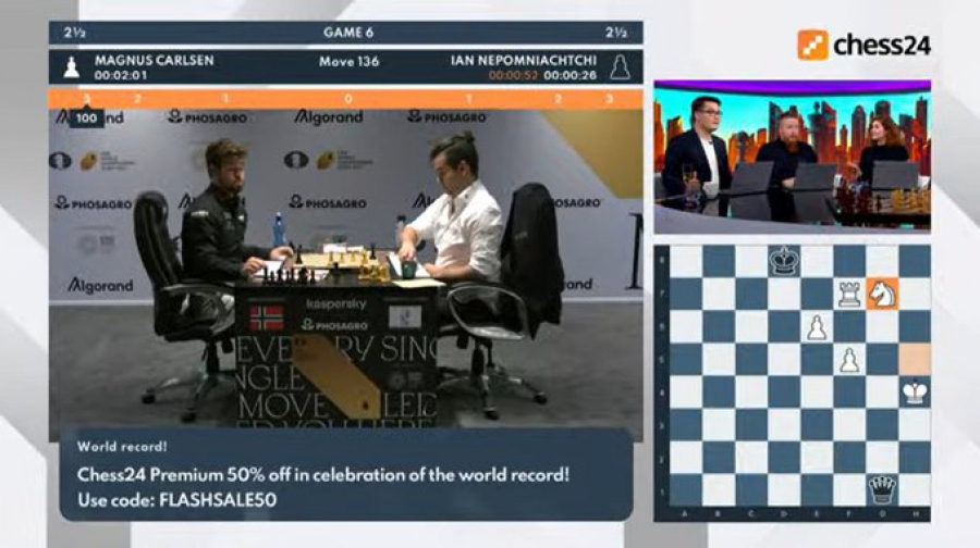 Κασπάροφ: Υποκλίθηκε σε Κάρλσεν και Νεπομνιάχτσι για αγώνα σκάκι που κράτησε σχεδόν 8 ώρες!
