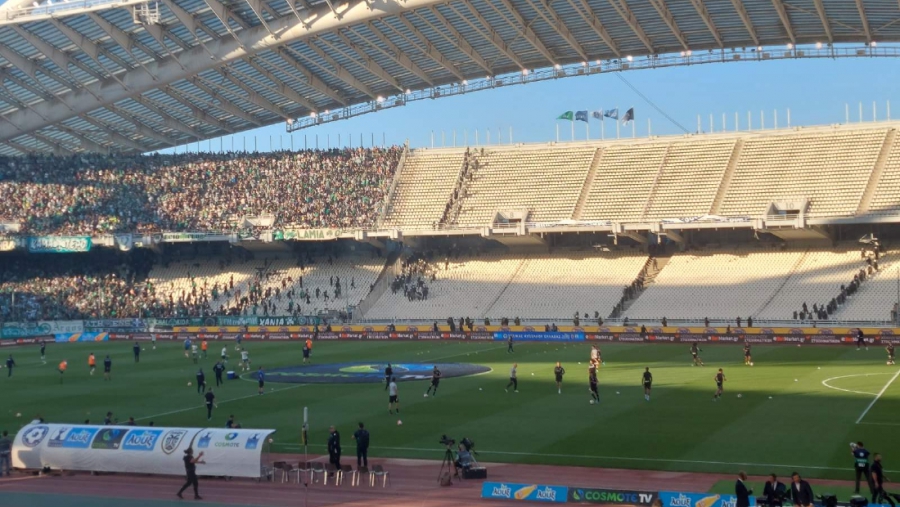 Παναθηναϊκός  – ΠΑΟΚ: Ξεκινάει η προθέρμανση των δύο ομάδων (video)