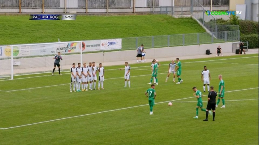 Παναθηναϊκός – Ρογκάσκα 3-0: Τρομερή εκτέλεση φάουλ του Μάγκνουσον στο «παραθυράκι» (video)