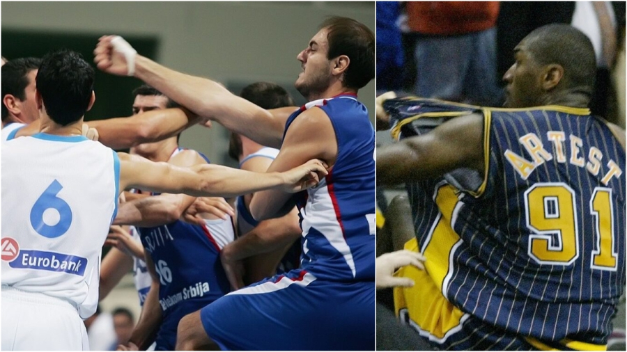 Από το Malice at the Palace στο Ελλάς-Σερβία: Οι 5+1 πιο βίαιες συμπλοκές σε αγώνες μπάσκετ (video)