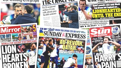 Ο βρετανικός Τύπος για τον αποκλεισμό της Αγγλίας: «Ραγισμένες καρδιές λιονταριών»