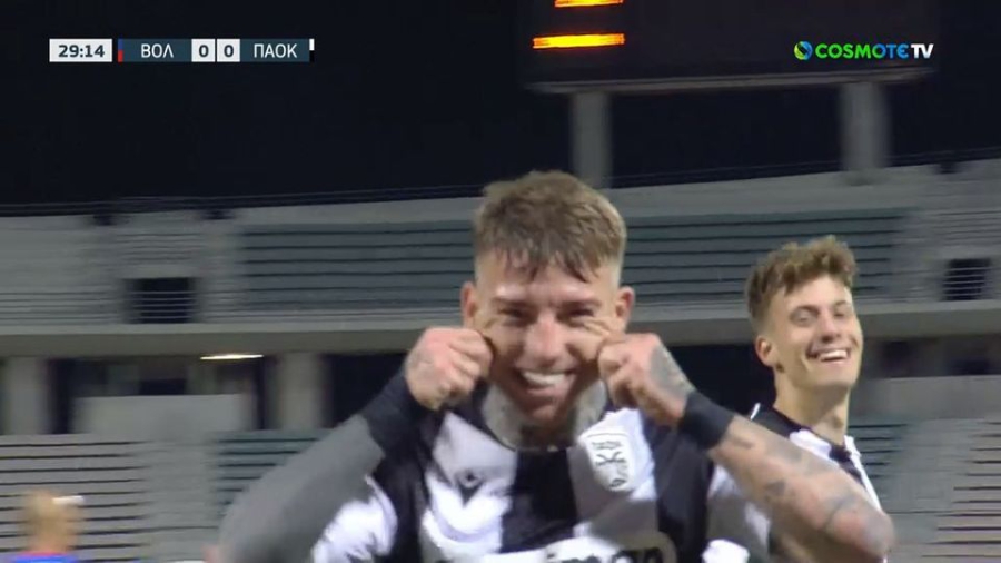 Βόλος – ΠΑΟΚ 0-1: Τρομερή συνεργασία, εύκολη δουλειά για τον Μπράντον το γκολ (video)