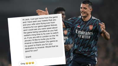 Γκρανίτ Τσάκα: Έστειλε μήνυμα σε φίλο της Άρσεναλ από την Αμερική και τον προσκάλεσε στο ματς με τη Σίτι!