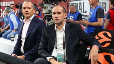 Στην προπόνηση του Ολυμπιακού, Παναγιώτης και Γιώργος Αγγελόπουλος