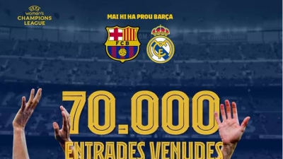 Μπαρτσελόνα - Ρεάλ Μαδρίτης: Προπώληση 70.000 εισιτηρίων για το «clasico» γυναικών στο Champions League!