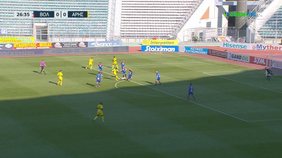 Βόλος – Άρης 0-1: Προβάδισμα για τους «κίτρινους» με σουτ… ποίημα του Νταρίντα! (video)