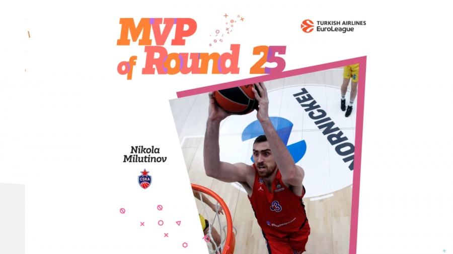 Ευρωλίγκα: MVP της 25ης αγωνιστικής ο Μιλουτίνοφ! (video)