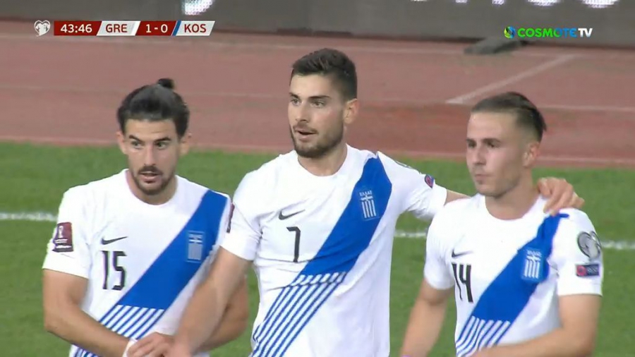Ελλάδα – Κόσοβο 1-0: Εξαιρετική σέντρα του Πέλκα και ωραία κεφαλιά του Μασούρα για το προβάδισμα! (video)