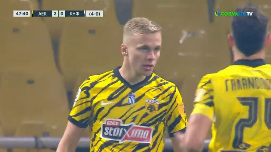 ΑΕΚ – Κηφισιά 2-0: Τα μπακ συνεργάστηκαν, ο Ραντόνια ήταν ο αποδέκτης και «σφράγισε» τη νίκη με γκολάρα! (video)